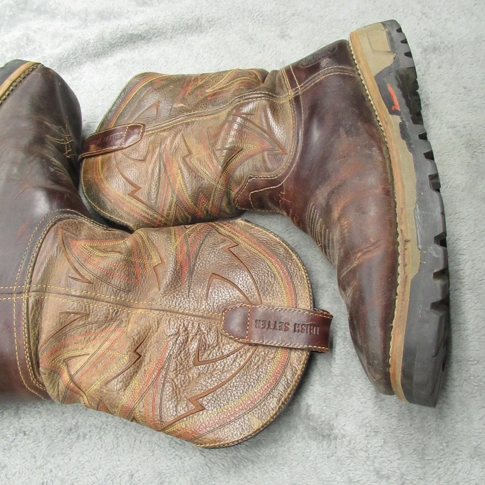 Irish Setter Work Boots Mens 10.5 D EH Marshall Rugged Western‎ Red Wing Pull On